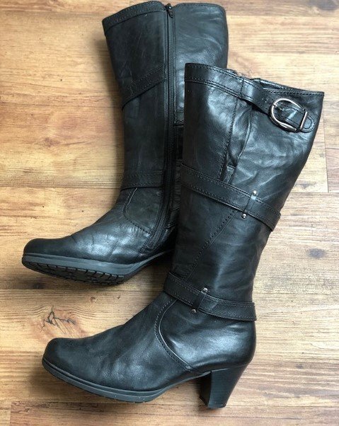 Damen Leder Stiefel, Gabor Comfort, Gr. 7,5 schwarz kaum getragen