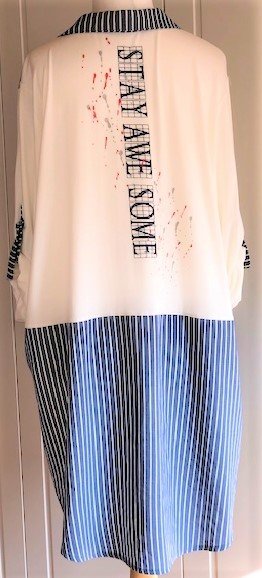 NEU Damen Long Shirt FIA FIA Fashion, Gr. 46 weiß-blau