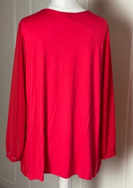 Neu Damen Lagenlook  Bluse KjBRAND Rot Gr. 50 aktuelle Mode